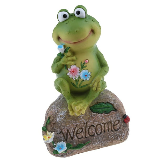 Large Frog Animal Dollhouse Office Desktop Ornament Resin Home Decoration 